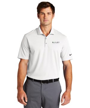 White Nike Dri-FIT Micro Pique Polo
